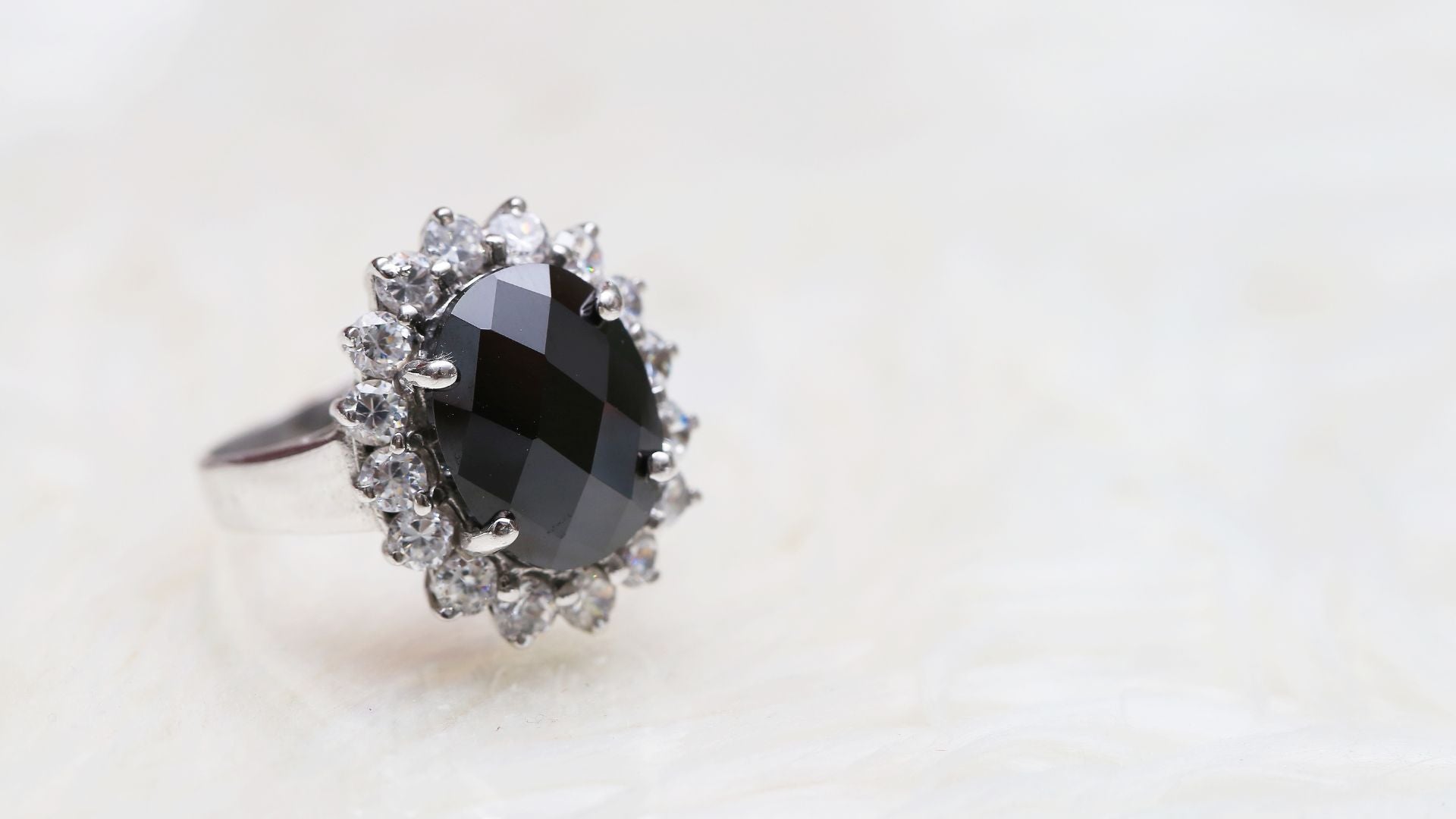 Black Engagement Ring Non Traditional Solitaire Ring 