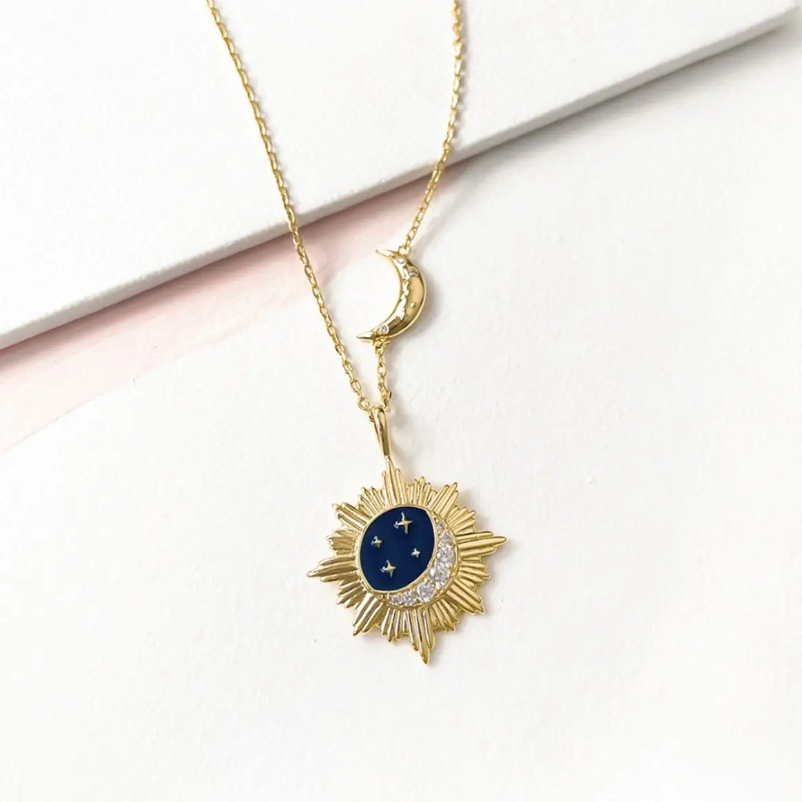 Vintage Star Moon & Sun Pendant Necklace from Black Diamonds New York