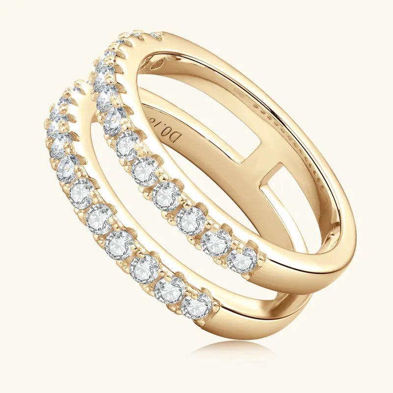 Double Row Wedding Engagement Enhancer Wrap Band, 1.50 CT Round Diamond Cut Enhancer Band, Fashion Band 14KT store Yellow Gold Finish