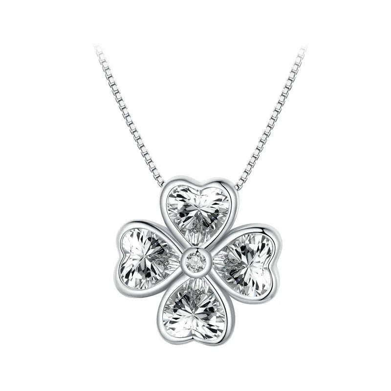 Bulgari on sale size full diamond clover double flower necklace