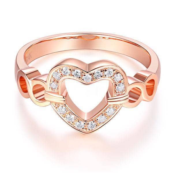 Rose gold store heart promise ring