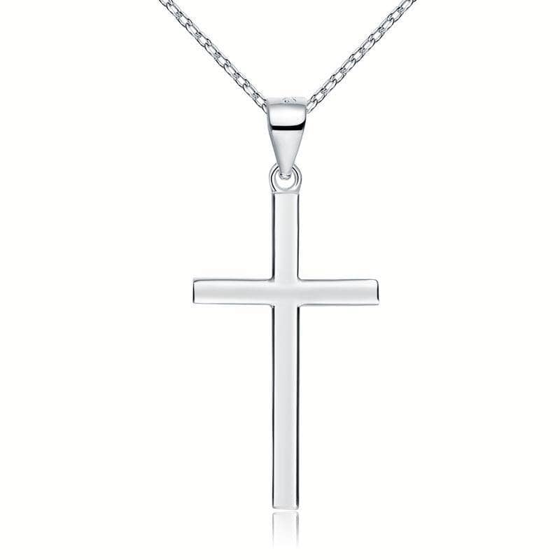 Cross Pendant Necklace Solid 925 Sterling Silver from Black