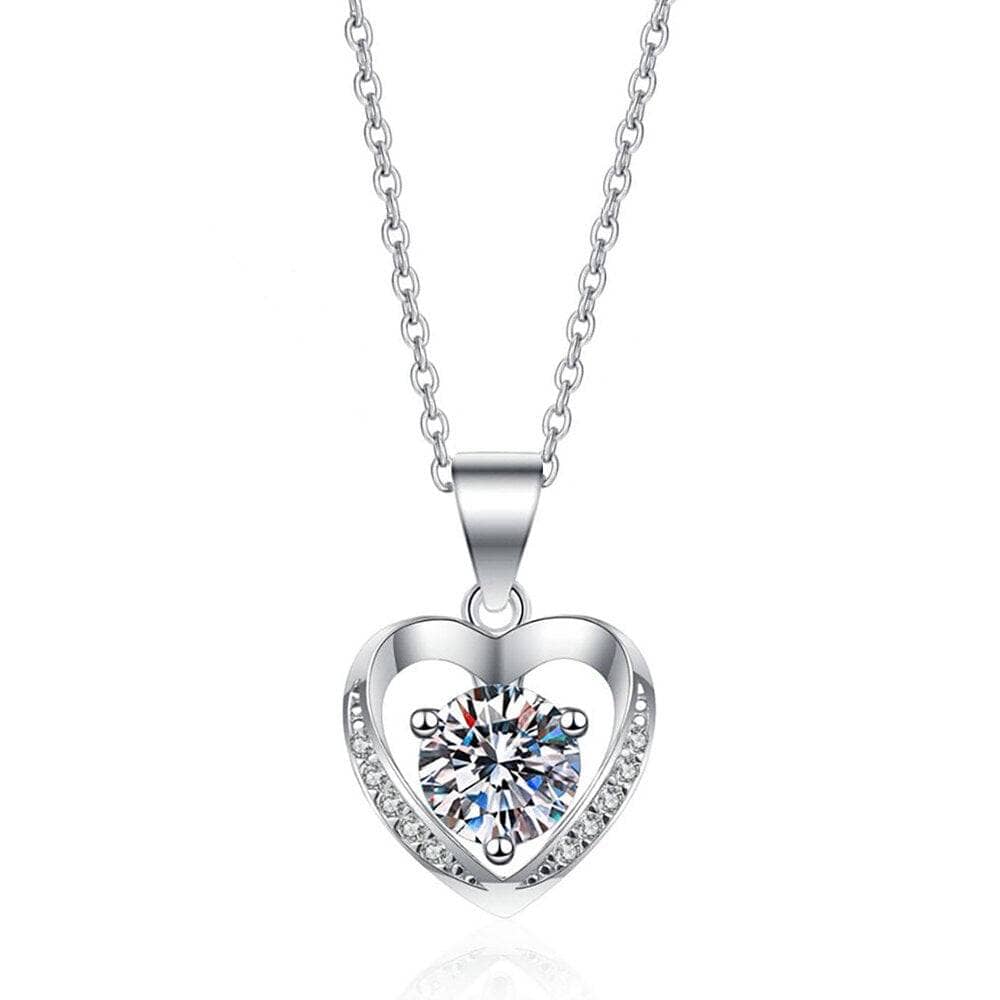 2023 New Heart Female Chain Love Clavicle Silver Day Mother's Necklace  Plated Necklaces Pendants Highs and Lows Necklace for Daughter (Red, One  Size)