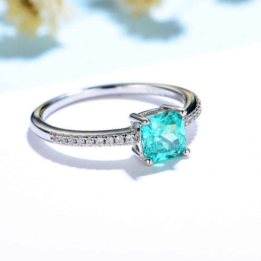 Mint Sapphire Paraiba Tourmaline Ring and Earrings Set from Black Diamonds  New York