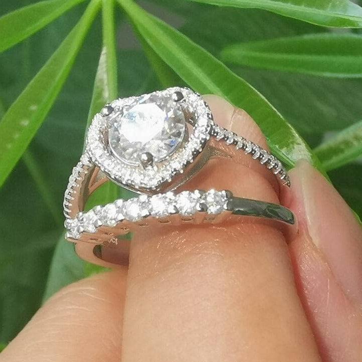 Heart wedding store ring sets