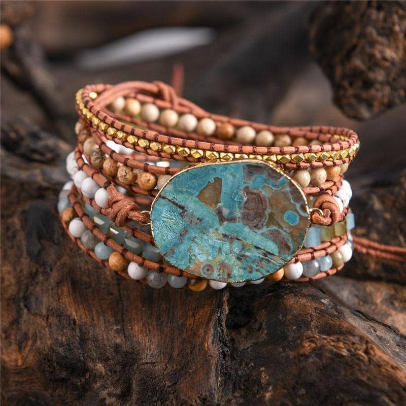 Turquoise & Mixed Natural Stone Boho Bracelet from Black Diamonds