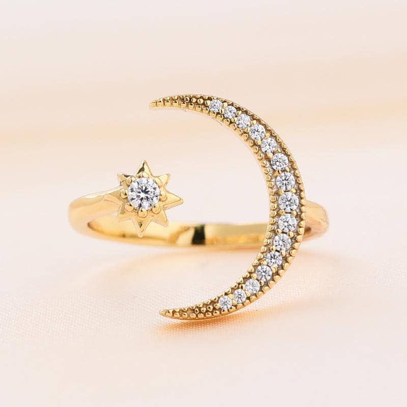 Store Yellow Gold Finish Crescent Moon