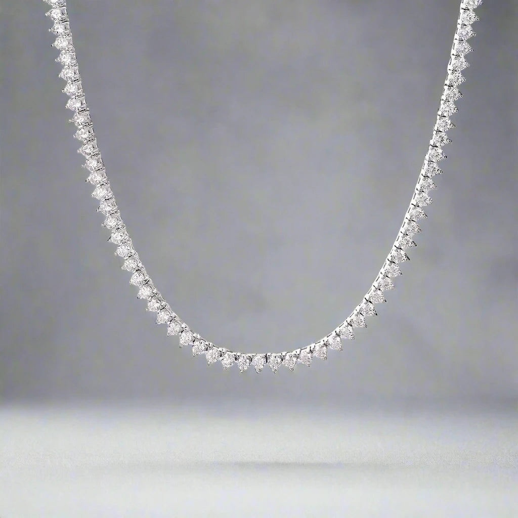 0.1 Ct Round Diamond Tennis Chain Necklace-Black Diamonds New York