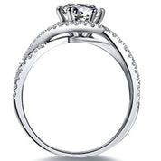 1.0 Ct 18k White Gold Micro Paved Moissantie Diamond Engagement Ring-Black Diamonds New York