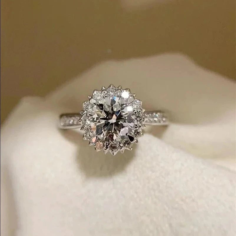 1.0 Ct Diamond Snowflake Engagement Ring-Black Diamonds New York