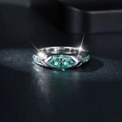 1.0 Ct Marquise Cut Green Diamond Engagement Ring-Black Diamonds New York