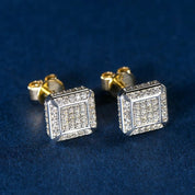 10k Solid Gold Micro Inlaid Diamond Stud Earrings-Black Diamonds New York