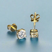 10k Yellow Gold 0.5 Ct Round Diamond Stud Earrings-Black Diamonds New York