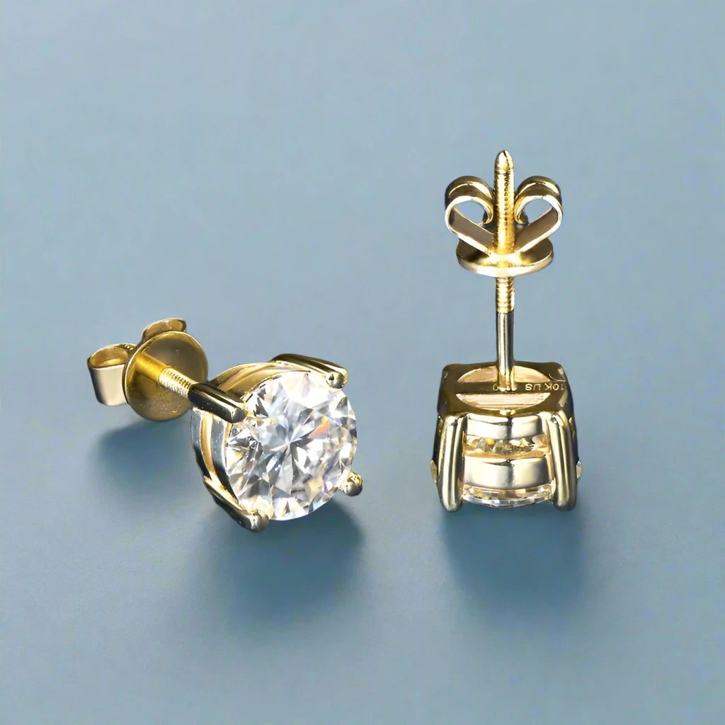 10K Yellow Gold 1.2 Ct Diamond Stud Earrings-Black Diamonds New York