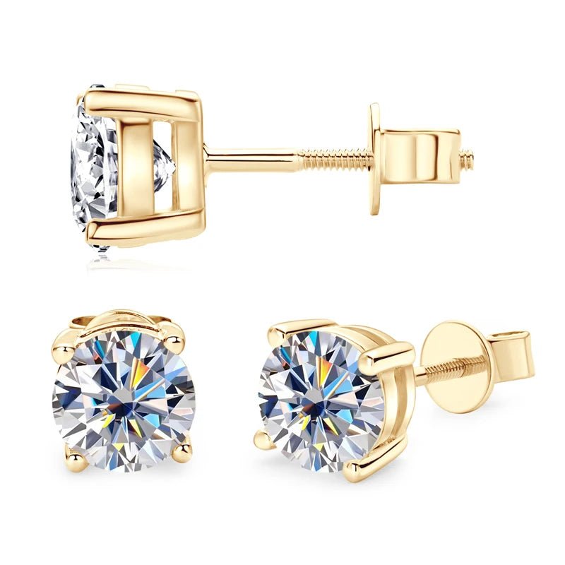 10K Yellow Gold 1.2 Ct Diamond Stud Earrings-Black Diamonds New York