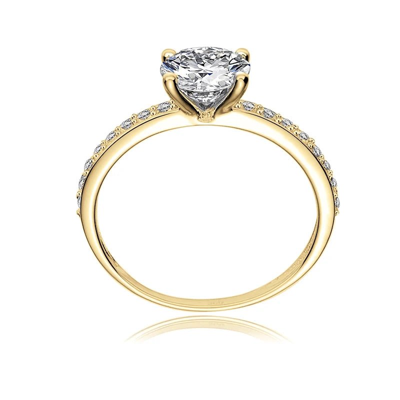 10K Yellow Gold 1.2 Ct Round Cut Diamond Engagement Ring-Black Diamonds New York