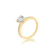 10K Yellow Gold 1.2 Ct Round Cut Diamond Engagement Ring-Black Diamonds New York