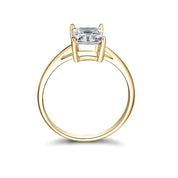 10K Yellow Gold Radiant Cut Diamond Solitaire Engagement Ring-Black Diamonds New York