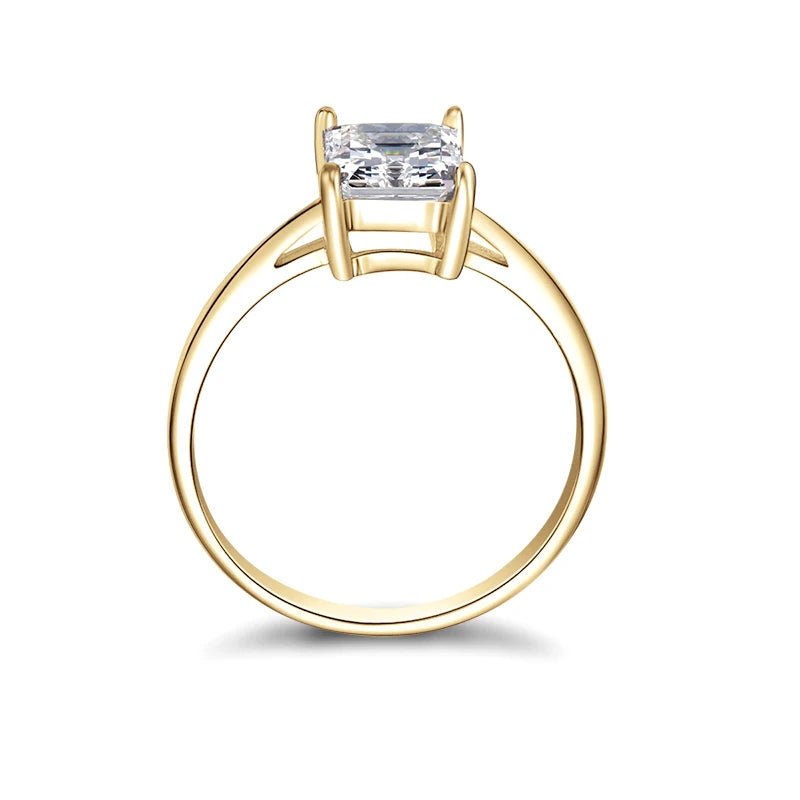 10K Yellow Gold Radiant Cut Diamond Solitaire Engagement Ring-Black Diamonds New York