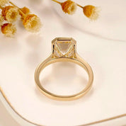 14k Solid Gold 3.0 Ct Emerald Cut Diamond Engagement Ring-Black Diamonds New York