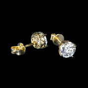 14k Yellow Gold 0.8 Ct Sparkling Diamond Stud Earrings-Black Diamonds New York