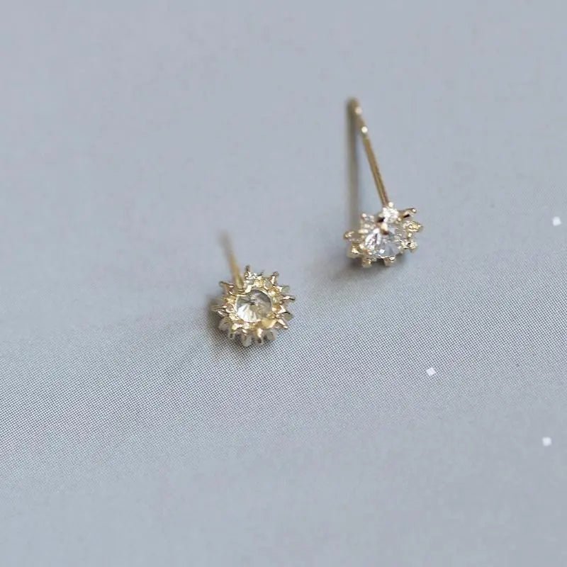 14k Yellow Gold Round Cut Diamond Stud Earrings-Black Diamonds New York