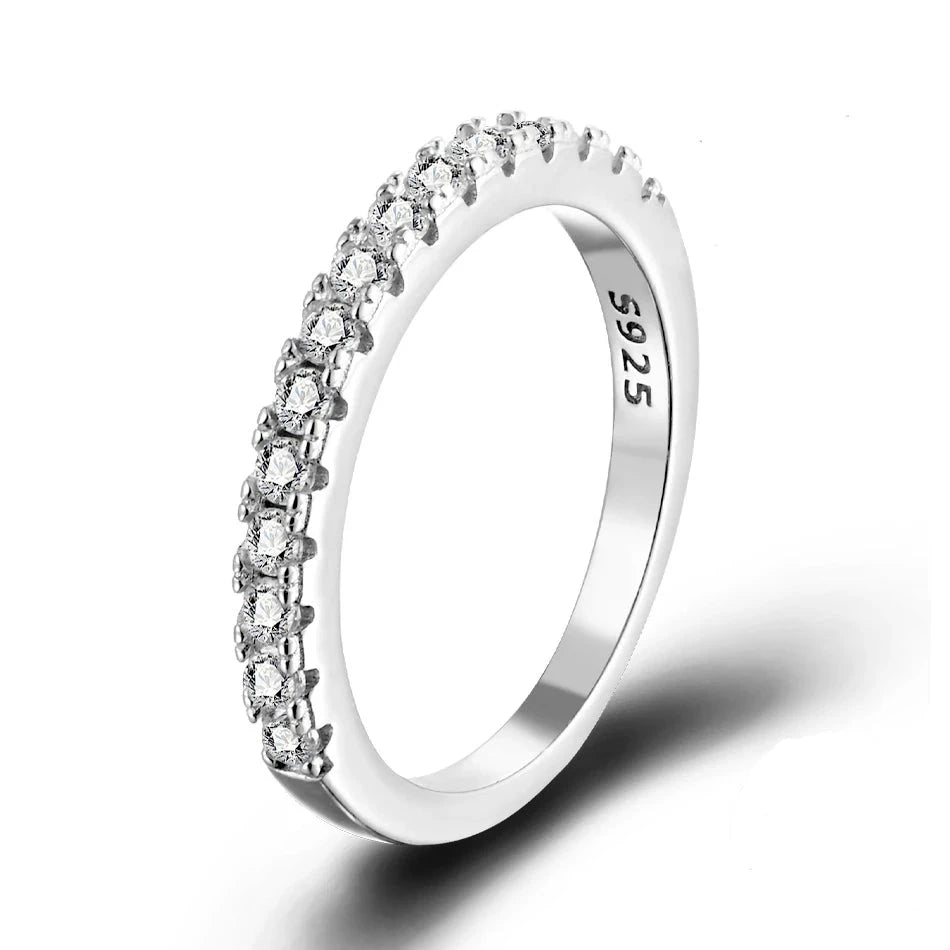 1.5mm Round Cut Diamond Half Eternity Wedding Band-Black Diamonds New York