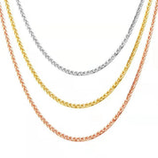 18k Gold Chopin Chain Necklace-Black Diamonds New York