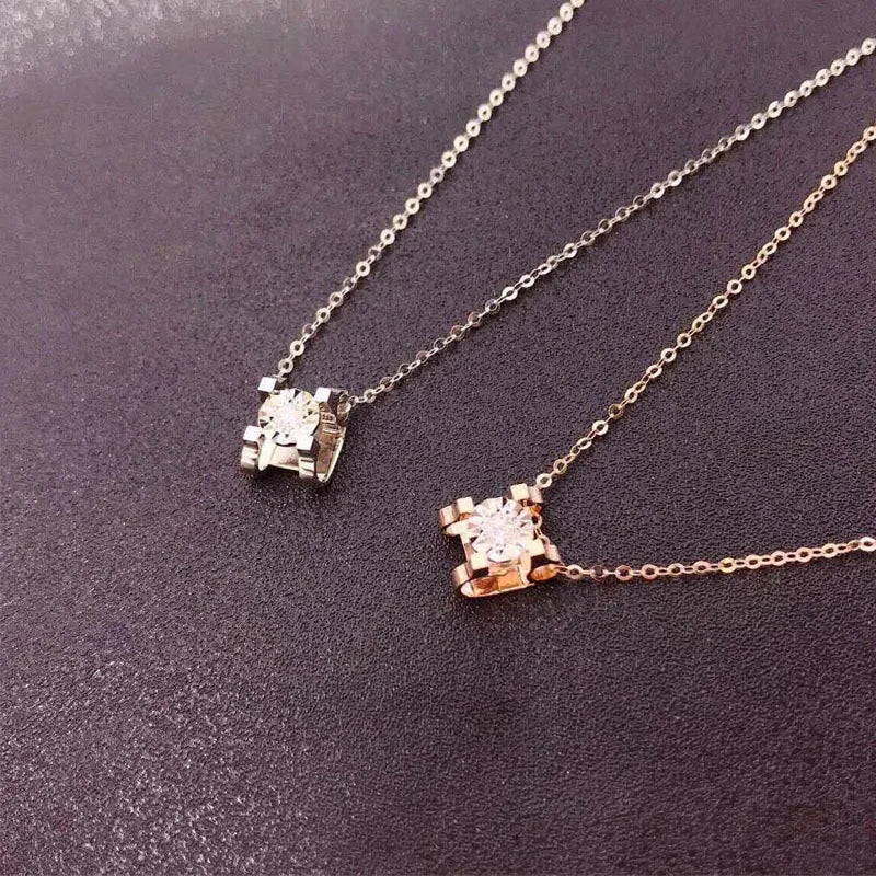 18k Rose Gold Natural Diamond Bull Head Pendant Necklace-Black Diamonds New York