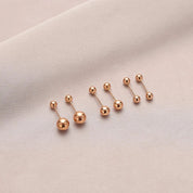 18k Rose Gold Screw Stud Earrings-Black Diamonds New York