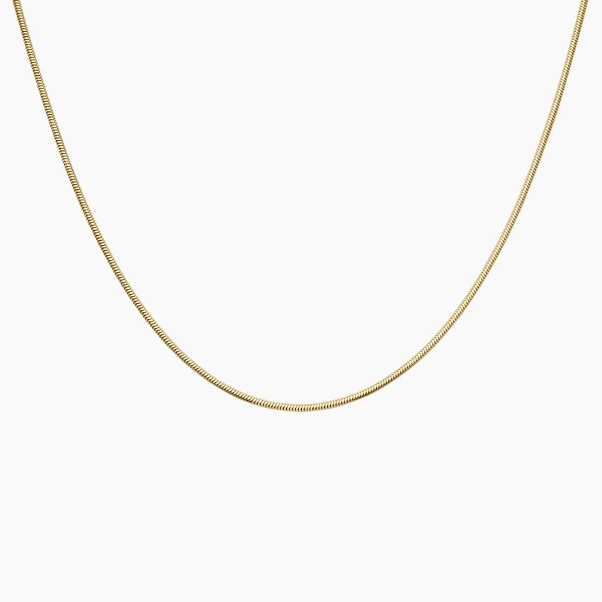 18k Solid Gold Snake Bone Chain Necklace-Black Diamonds New York