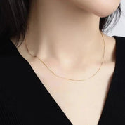 18k Solid Gold Snake Bone Chain Necklace-Black Diamonds New York