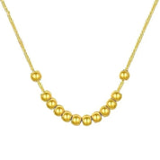 18k Yellow Gold Ball Pendant Necklace-Black Diamonds New York