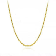 18k Yellow Gold Classic O Chain Necklace-Black Diamonds New York