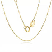 18k Yellow Gold Classic O Chain Necklace-Black Diamonds New York