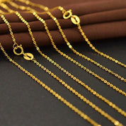 18k Yellow Gold Classic O Chain Necklace-Black Diamonds New York