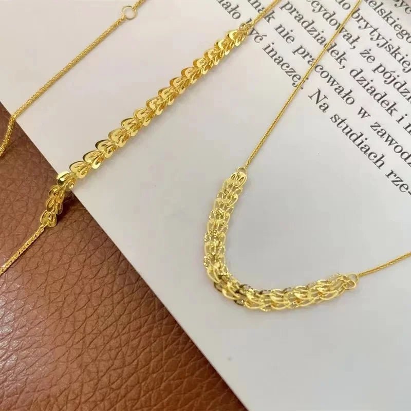 18k Yellow Gold Phoenix Tail Chain Necklace-Black Diamonds New York