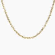 18k Yellow Gold Twisted Chain Necklace-Black Diamonds New York