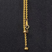 18k Yellow Gold Twisted Chain Necklace-Black Diamonds New York