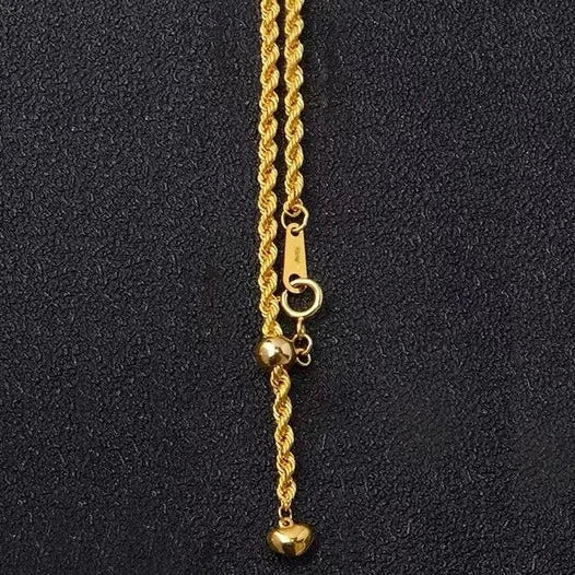 18k Yellow Gold Twisted Chain Necklace-Black Diamonds New York