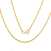 18k Yellow Gold Twisted Chain Necklace-Black Diamonds New York