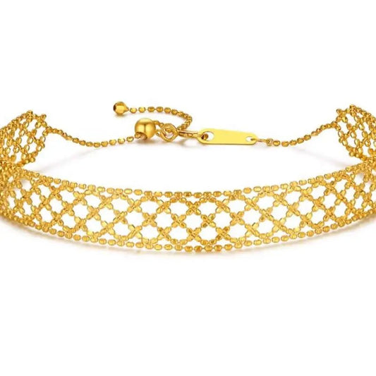 18k Yellow Gold Vintage Lace Bracelet-Black Diamonds New York