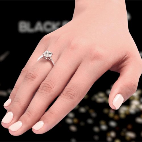 1.25 CT Created Diamond Engagement Ring-Black Diamonds New York