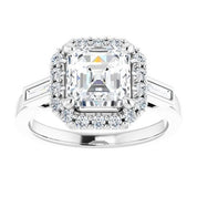 2.0 Ct Cushion Cut Diamond Halo Engagement Ring-Black Diamonds New York