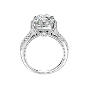 2.0 Ct Excellent Cut Diamond Halo Engagement Ring-Black Diamonds New York