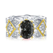 2.0 Ct Oval Cut Diamond Engagement Ring-Black Diamonds New York