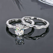 2.0 Ct Oval Cut Diamond Twisted Engagement Ring Set-Black Diamonds New York