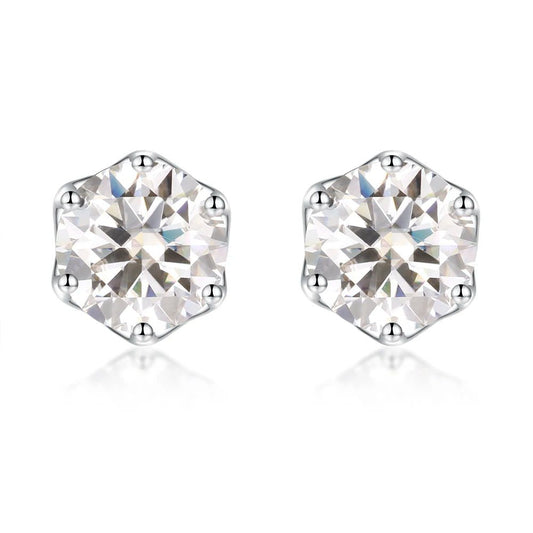 2.0 Ct Round Diamond 6 Prong Stud Earrings-Black Diamonds New York