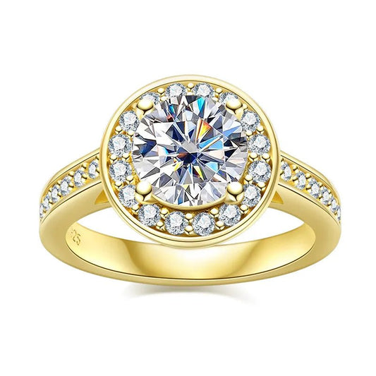 2.0ct Round Cut Diamond 14k Yellow Gold Overlay Engagement Ring-Black Diamonds New York