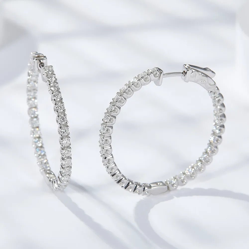 2.5mm Full Diamond Hoop Earrings-Black Diamonds New York